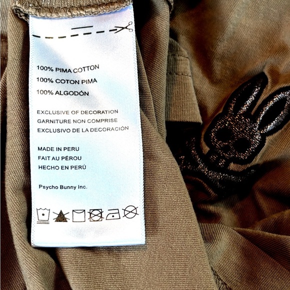 Psycho Bunny Mens Classic Crew Neck Tee in Toasted Coconut Size 4 (Small) - Picture 4 of 8